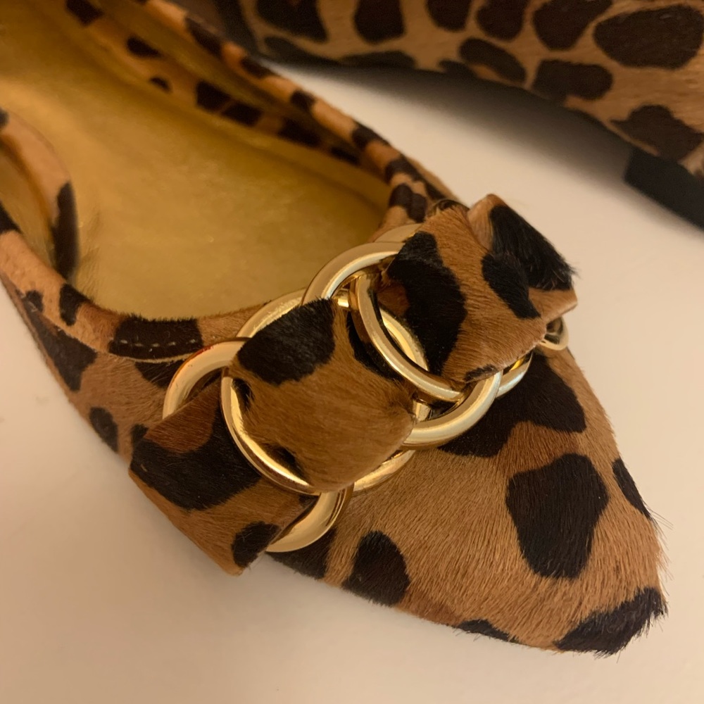 Never Worn!! Kate Spade Leopard Haircalf Flats size 8.5 - Picture 4 of 7